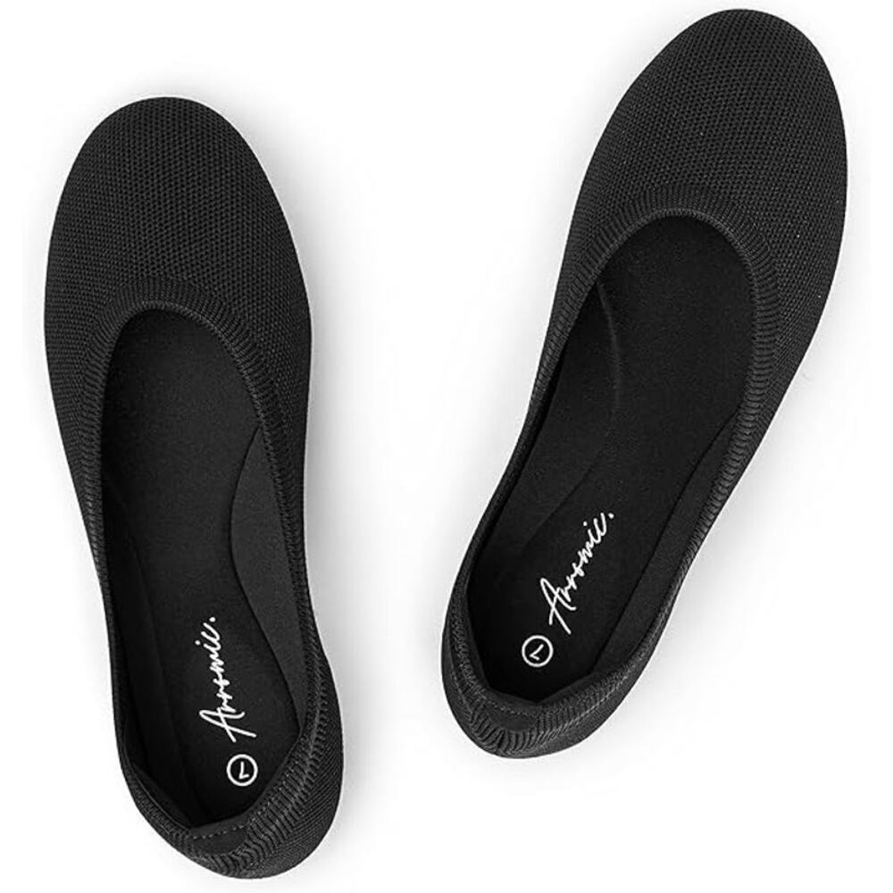 Women's Black Knit Ballet Flats